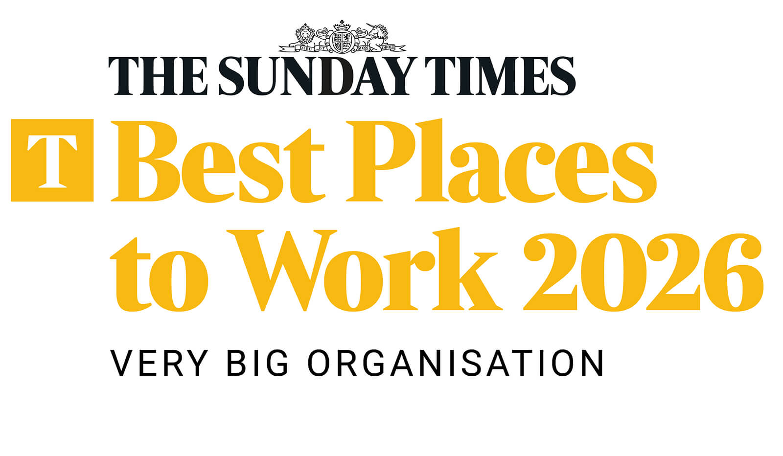 The Sunday Times Best Places to Work 2026 - Very Big Organisation